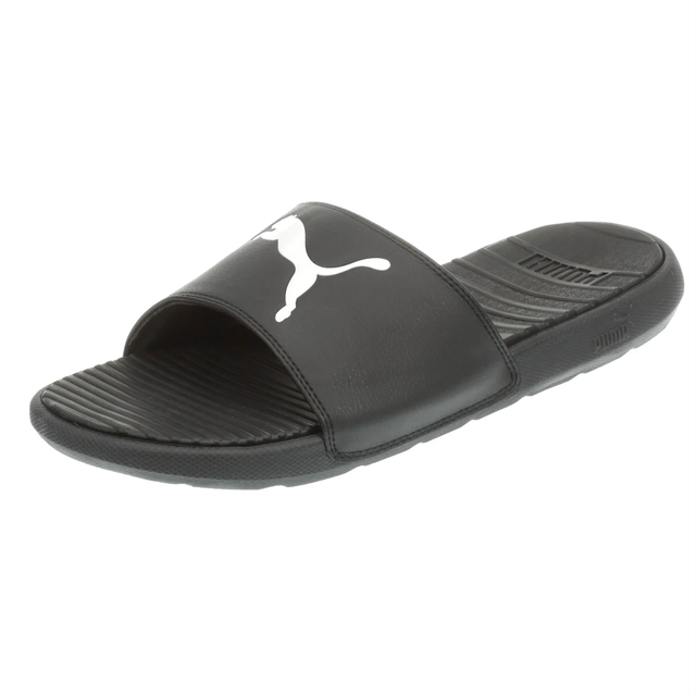 PUMA Men's Original Cool Cat Slides Sandal SLIPPER Black Logo Size 12 Beach for sale online | eBay