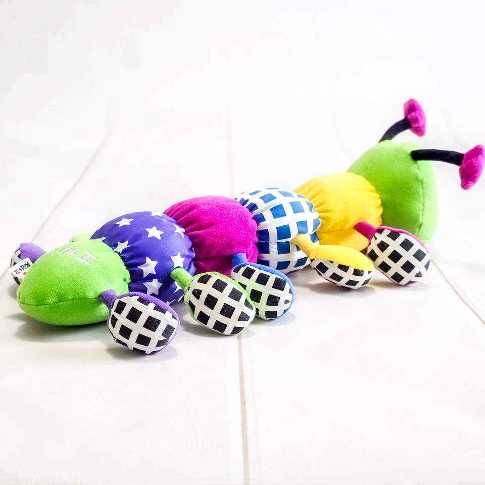 Oruga sensorial Y2K Kids II 2 16" 2000 de colección | Sonajero de chirrido arrugado raro difícil de encontrar Foto 3 de 4