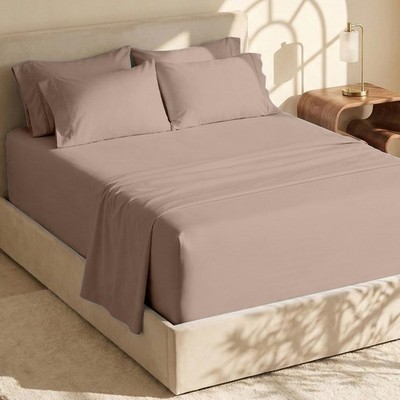 Sheet Set Twin 4 Piece Extra Deep Pocket 18-24 Taupe Hearth Harbor Sheets Fits