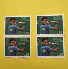 Roger Federer Austria 4 Postage Stamps 2010 Best Tennis Player In The World Mint
