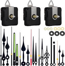 3 Pieces Silent Clock Mechanism Replacement Kit, Battery Operated Clock Movement