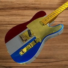 Tele Electric Guitar Mahogany Body Double Binding Golden Hardware