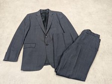Jaeger Suit Mens 42 Blue Wool Jacket Trousers W36 L30 2 Piece Smart Occassion