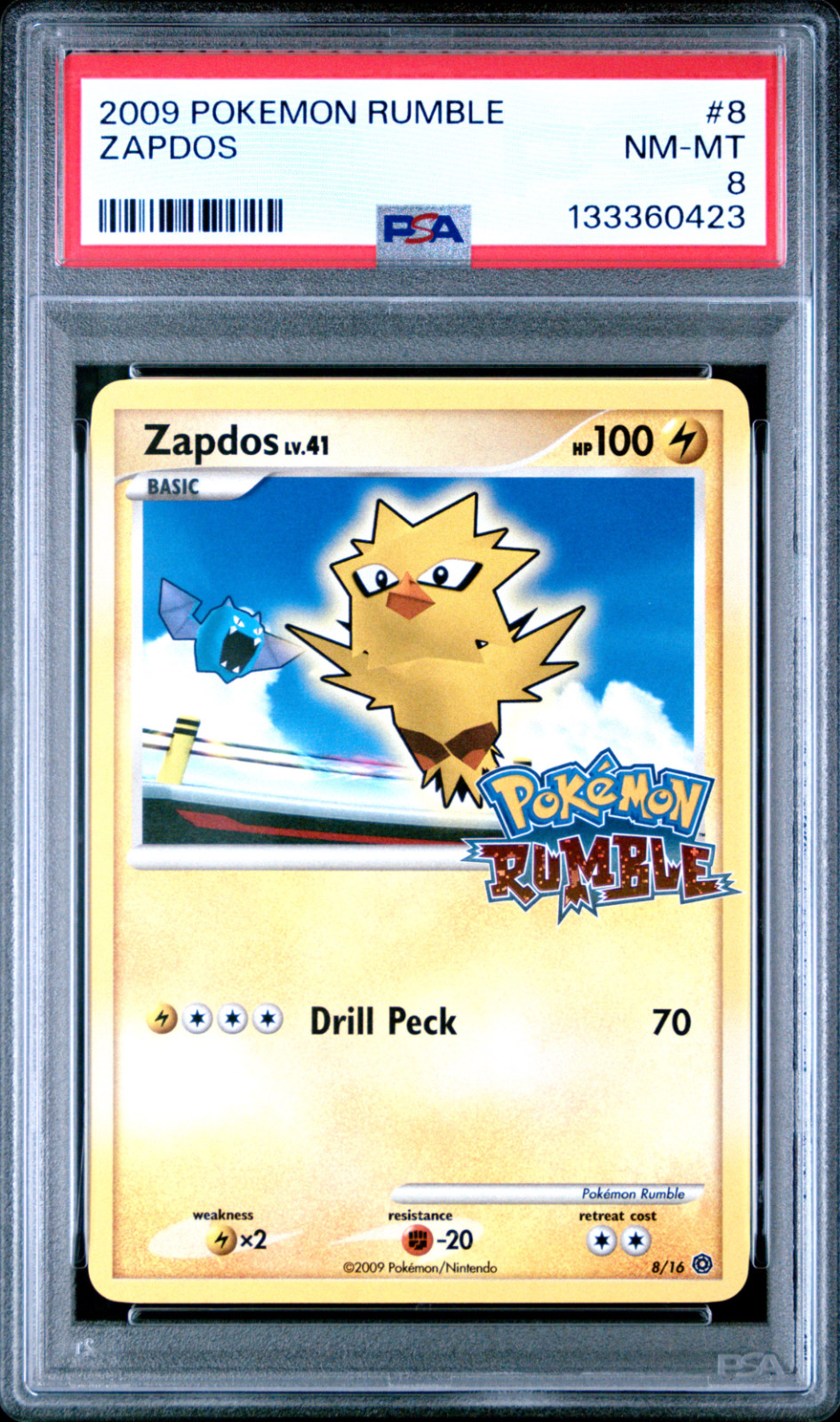PSA 8 Zapdos #008 2009 Pokemon Rumble English Pokemon Card