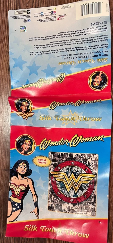 New Logo Wonder Woman Fleece Blanket DC Comics Throw Gift 50”x60” Box Lunch Excl - Image 2 of 4