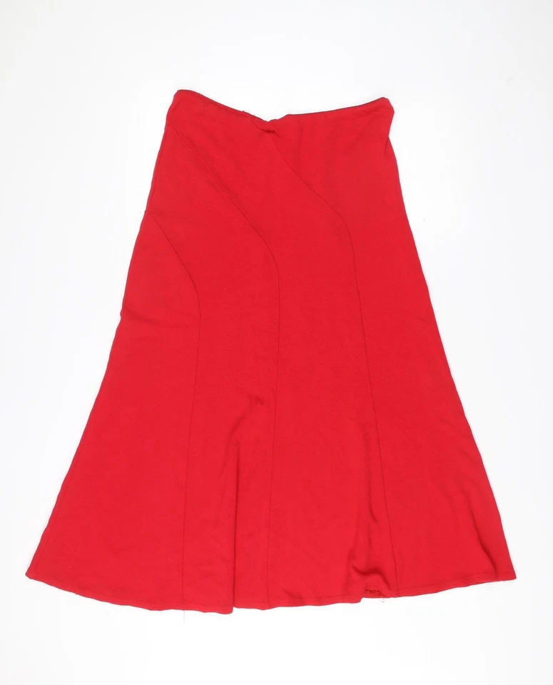 Wardrobe Womens Red Size 18 A-Line Stretch Knee Length Skirt - Image 3 of 4