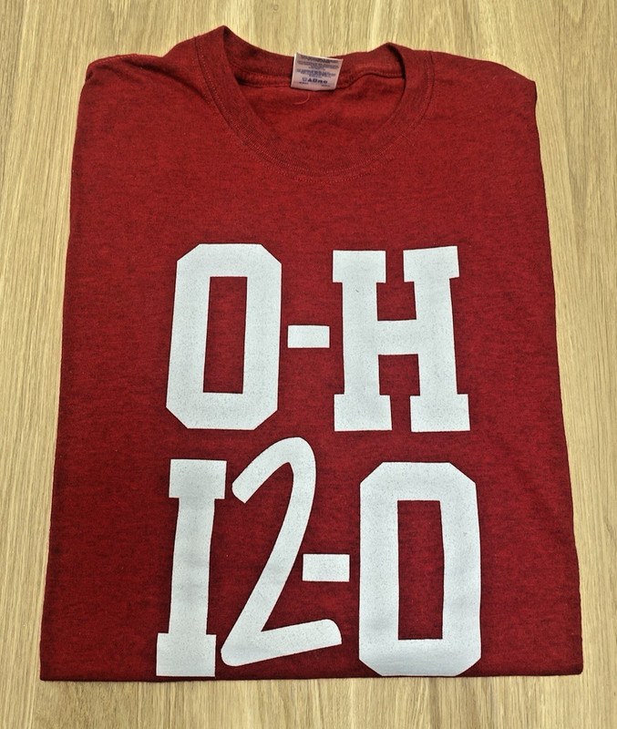 Ohio State Buckeyes Football "O-H 12-0" Undefeated 12-0 T Shirt 2012 Urban Meyer