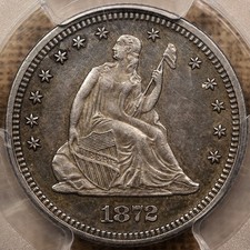 1872 Better date Proof Liberty Seated quarter PCGS PR58, wow! DavidKahnRareCoins
