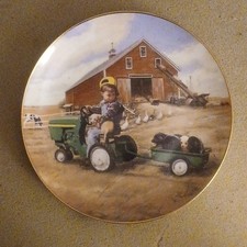 Danbury Mint Little Farmhands Tractor Ride Porcelain Limited Collector Plate