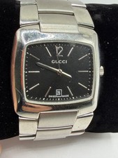 GUCCI 8500M SQUARE DATE BLACK DIAL QUARTZ MEN'S WATCH TESTED WORKING 0001617