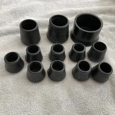 Assortment of 12 Heavy Duty Rubber Foot,  Hiking Stick, Staff, Cane, Crutch, Tip