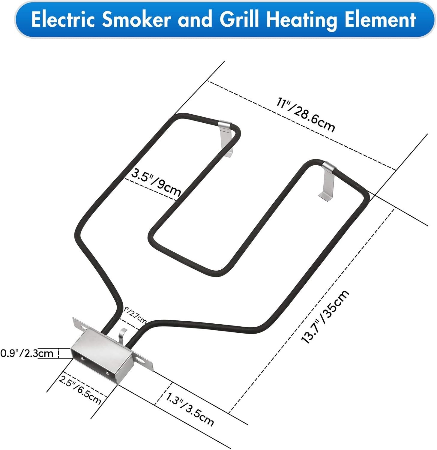 Universal Electric Grill Heating Element with Easy Mount Flange & Controller