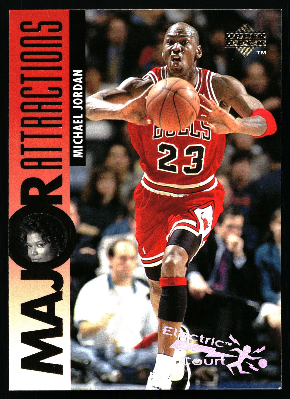 1995-96 Upper Deck #341 Michael Jordan / Queen Latifah MA Electric Court