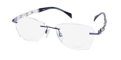 NEW CHARMANT LINE ART 2108 EYEGLASS FRAME NV TITANIUM WOMENS GEOMETRIC RIMLESS