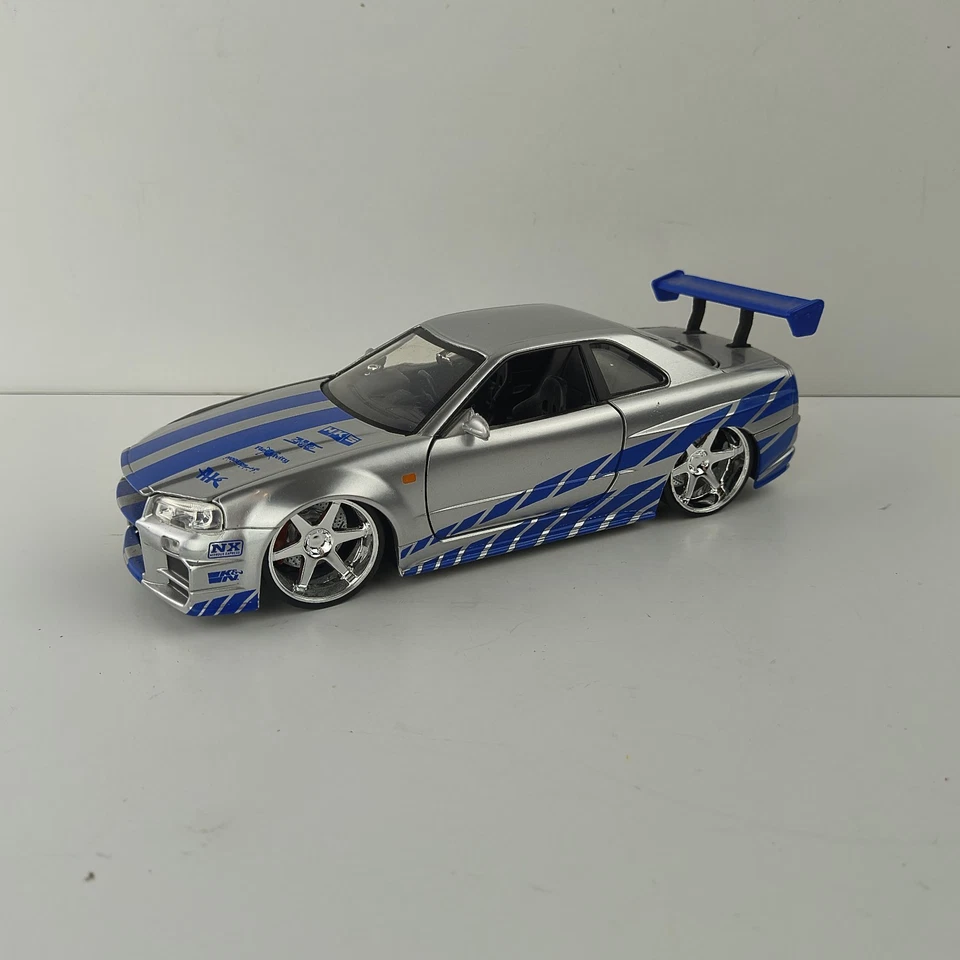 1:24 Scale JADA Fast & Furious 2002 Nissan Skyline GTR R34 Diecast Car No Box - Image 2 of 4