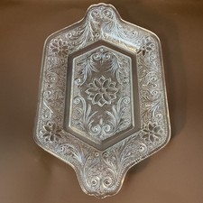 Indiana Glass Vintage CLEAR GLASS 9" X 5.5” TRAY. V80