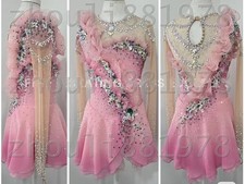 New Ice Figure Skating Dress Figure Skating Dress For Competition pink dyeing