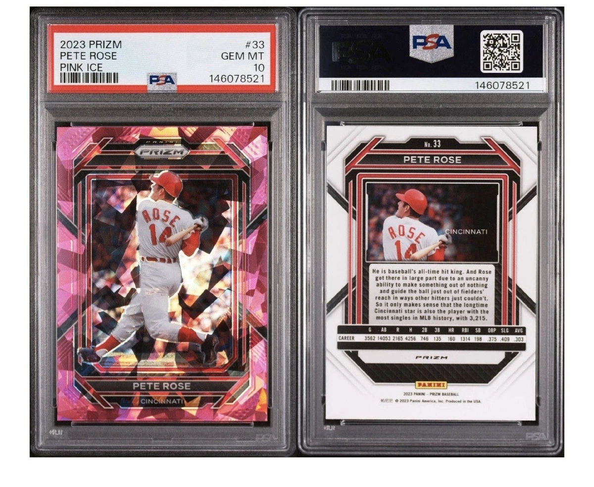 Pete Rose Professional Sports 10 Graded Baseball Trading Cards for 
