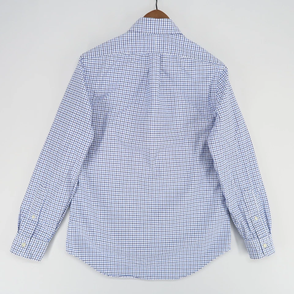 Camisa Oxford Ralph Lauren Calce Clásico Para Hombre S Azul Blanco Cuadros Abotonada Foto 2 de 4