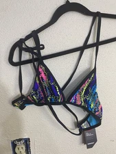 TYR Women’s Durafast One Bikini Top Size L Bali Tie back Triangle Swim Top