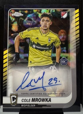Cole Mrowka 2025 Topps Chrome MLS - Chrome Autographs Black Wave