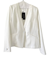Rachel Zoe White Single Button Blazer Jacket Size 0