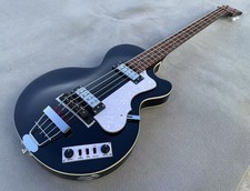 HI-BC Club Ignition Electric Violin Bass Guitar semi-hollowbody 30" Glossy Black