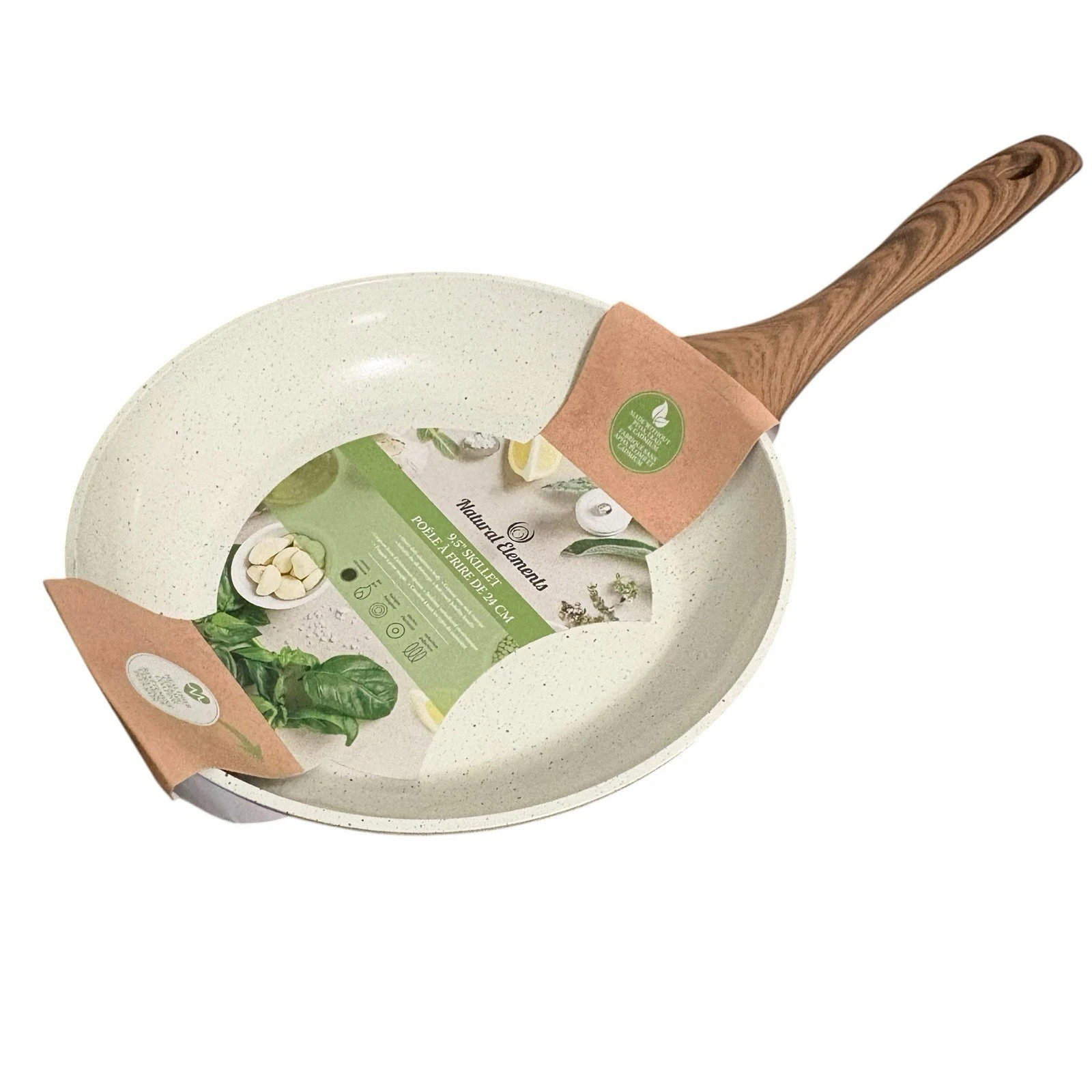 Natural Elements 9.5" Skillet Non Stick Frying Pan Farmhouse Gray Ceramic