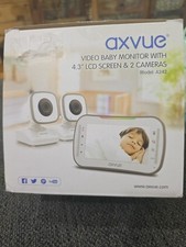 Axvue Video Baby Monitor 4.3" LCD Screen 2 Cameras, 2-Way Audio, Rechargeable