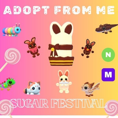 Adopt from Me Sugar Festival  Wk 4 -Chocolate Bunny Box, Milk, White, Dark Bunny