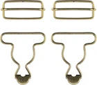 2Pairs Overall Buckles Replacement Adjustable Jean Overalls No-Sew Button Bib Cl