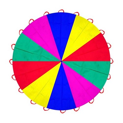 13ft Rainbow Parachute with 20 Handles for Kids Outdoor Party Games, Team Bui...