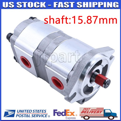 #ad New Hydraulic Tandem Double Gear Pump HGP 33A F6 6R shaft 15.87mm $335.84