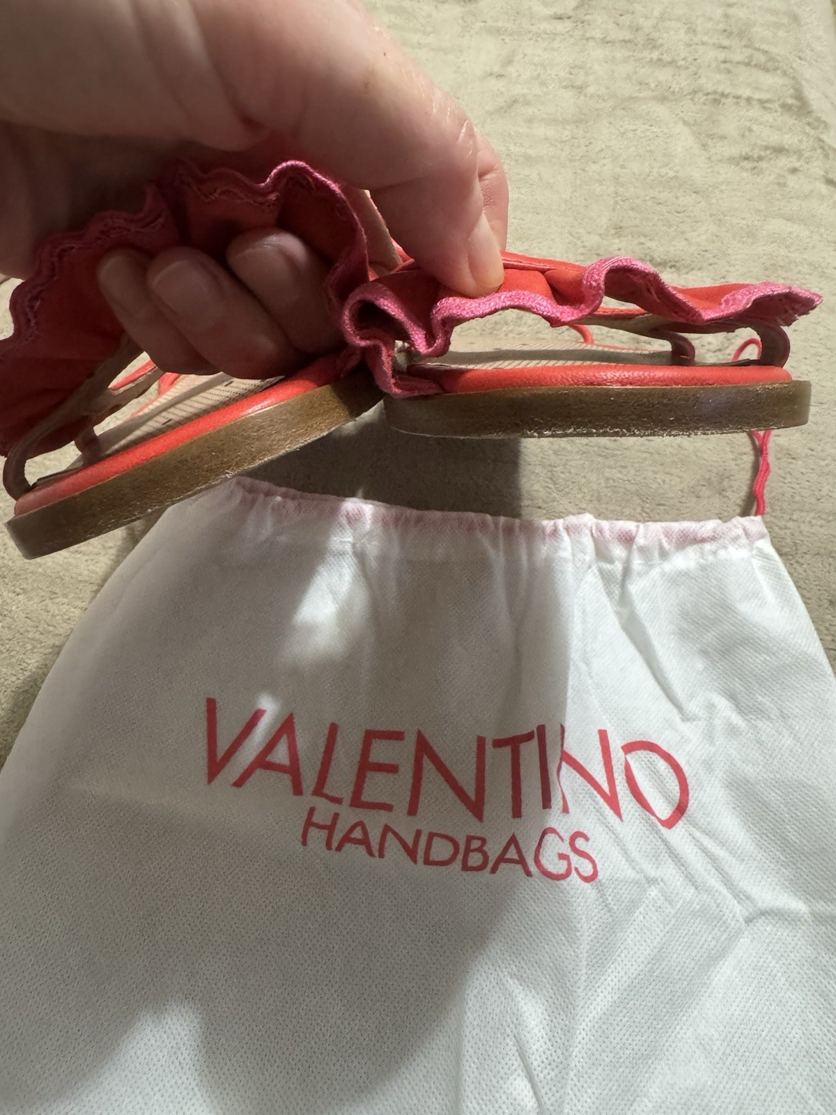 RED Valentino Ankle Strap Leather Sandal Flats Shoes in Red Sz 38 US 8 UK 5 thumbnail 8