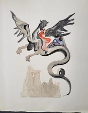 Salvador Dali Divine Comedy "Inferno 17"  Deluxe ed. OriginalWoodcut  1960