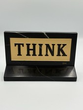 Vintage RARE Early IBM THINK Sign Desktop Faux? Marble/stone Desk Plaque Slogan