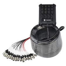 PRORECK 12-Channel Low Profile XLR Send Circuit Board Snake Cables, Black