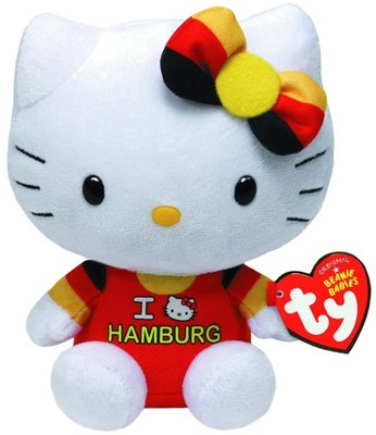 Ty Beanie Babies, ''Hello Kitty'' mit Hamburg-Shirt, ca 15cm