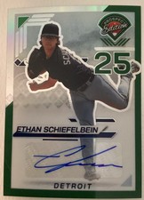 2025 Panini  Prospect Edition Green Holo Prizm  Auto  Ethan Schiefelbein 151 