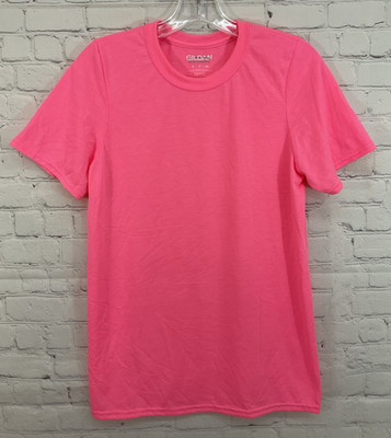 Gildan 93846 Performance Women's 100% Polyester Shirt Hot Pink Small