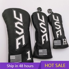 Black/White USA Flag Golf Driver /Fairway Wood/ Hybrid Club Headcover Selection