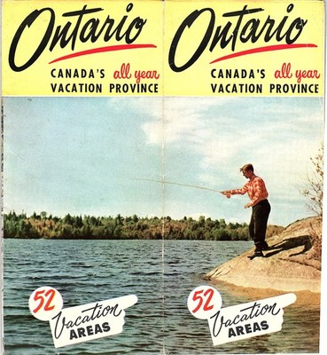 Ontario Canada's All Year Vacation Province Vintage Travel Leaflet TB27