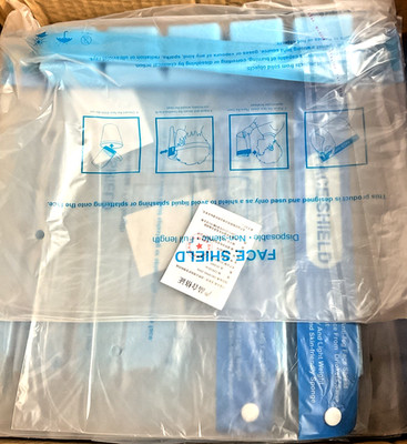 Disposable Plastic Face Shields Direct Splash Protection Non-Medical Lot Of 50