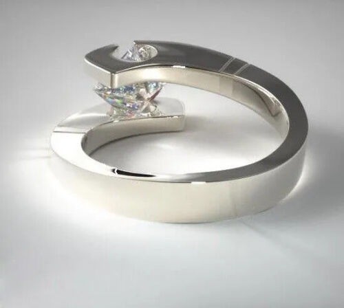 Lab-Created Princess Cut 2.60 Ct White Diamond Engagement Ring 14K ...