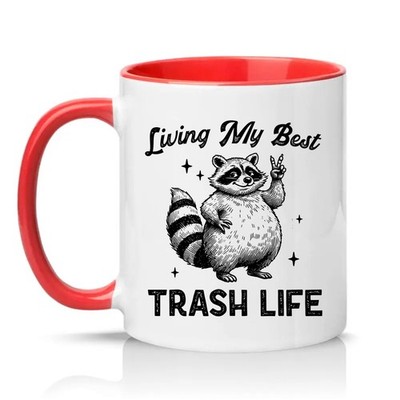 Living My Best Trash Life Unisex 11 Unzen Keramiktasse Müll Panda Tier Geschenk