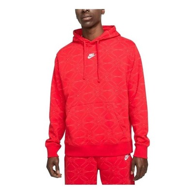NEW Nike NSW Club Pullover Hoodie Red Men's Size Small Fleece DM7930-657