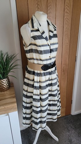 JONES OF NEW YORK Sleeveless Midi Dress Size Uk 12 Vgc - Picture 2 of 14