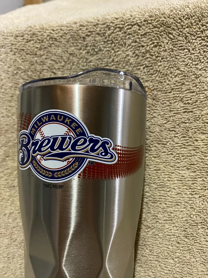 Taza vaso Milwaukee Brewers 22 oz acero inoxidable béisbol MLB ¡NUEVA! Foto 2 de 4