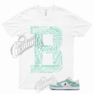 BLESSED Shirt for SB Turbo Dunk April Green Metallic Silver 1 Dunk Low Mid High