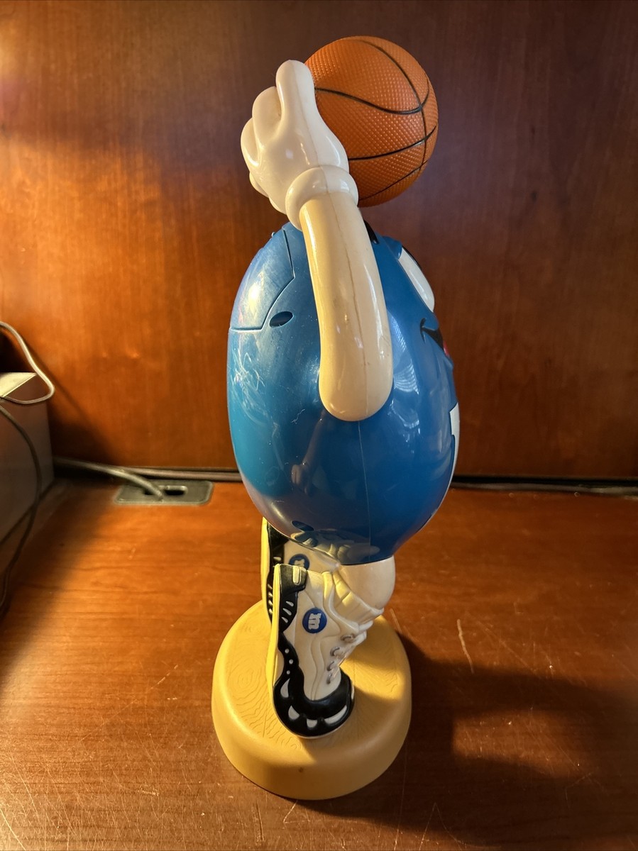Vintage Blue Peanut M&M Basketball player candy dispenser 13” Tall